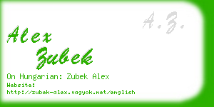alex zubek business card